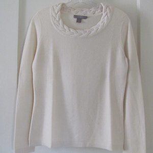 Cashmere sweater with braded collar size small